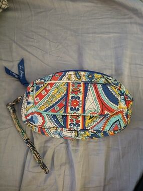Vera Bradley Multicolor Quilted Wristlet - Bright Paisley Print